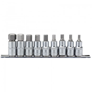 Metric Hex. Socket Bit Set, 1/2&rdquo; Sq. Dr., 55mm (9 Piece)