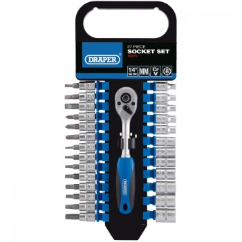 Metric Socket Set, 1/4” Sq. Dr. (27 Piece) Metric Socket Set, 1/4” Sq. Dr. (27 Piece)