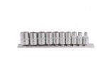Metric Socket on Metal Rail, 1/4&rdquo; Sq. Dr. (10 Piece)