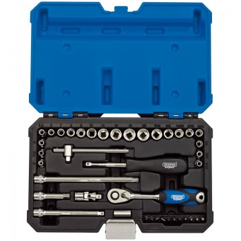 Draper Expert Combined MM/AF Socket Set, 1/4&rdquo; Sq. Dr. (40 Piece)