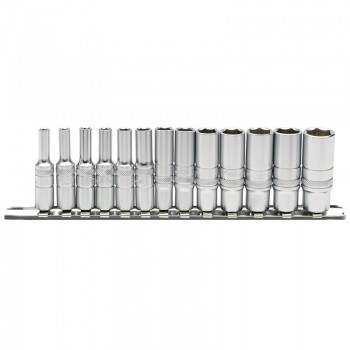 Deep Metric Socket Set on a Metal Rail, 1/4” Sq. Dr. (13 Piece) Deep Metric Socket Set on a Metal Rail, 1/4” Sq. Dr. (13 Piece)