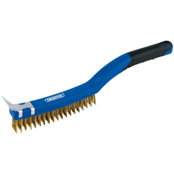 Brass Wire Scratch Brush with Scraper, 350mm