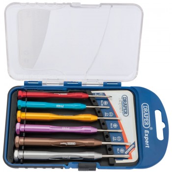 Draper Expert Precision Screwdriver Set, 3 x Plain Slot, 3 x Cross Slot (6 Piece) Draper Expert Precision Screwdriver Set, 3 x Plain Slot, 3 x Cross Slot (6 Piece)