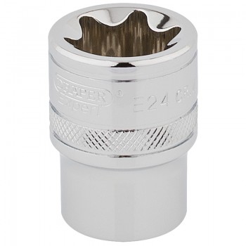 Draper TX-STAR® Socket, 1/2” Sq. Dr., E24 Draper TX-STAR® Socket, 1/2” Sq. Dr., E24