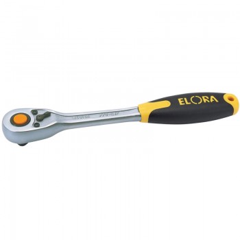 Elora Quick Release Soft Grip Reversible Ratchet, 1/2” Sq. Dr., 270mm Elora Quick Release Soft Grip Reversible Ratchet, 1/2” Sq. Dr., 270mm