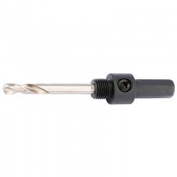 Hex. Shank Holesaw Arbor with HSS Pilot Drill for 14 - 30mm Holesaws, 7/16&rdquo; Thread