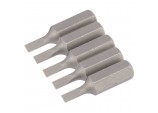 Plain Slot Insert Bit, 3mm, 1/4&rdquo; Hex, 25mm Long (Pack of 5)