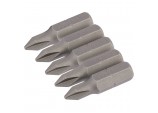 Cross Slot Insert Bit, 1/4” Hex, 25mm Long, No.1 (Pack of 5)