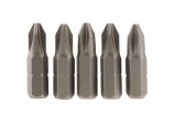 Cross Slot Insert Bit, 1/4” Hex, 25mm Long, No.2 (Pack of 5)