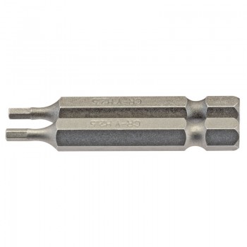 Hexagonal Insert Bit, 2.5mm, 1/4” Hex, 50mm Long (Pack of 2) Hexagonal Insert Bit, 2.5mm, 1/4” Hex, 50mm Long (Pack of 2)