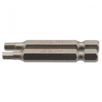 Hexagonal Insert Bit, 4mm, 1/4” Hex, 50mm Long (Pack of 2) Hexagonal Insert Bit, 4mm, 1/4” Hex, 50mm Long (Pack of 2)
