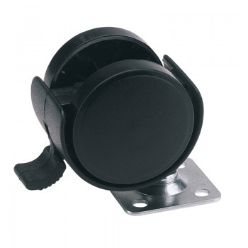 Twin Nylon Plate Castor with Brake, 40mm Diameter, S.W.L. 25kg Twin Nylon Plate Castor with Brake, 40mm Diameter, S.W.L. 25kg
