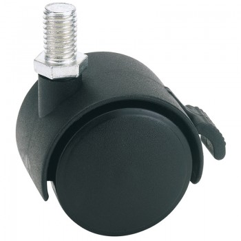 Twin Nylon Bolt Castor with Brake, 40mm Diameter, S.W.L. 25kg Twin Nylon Bolt Castor with Brake, 40mm Diameter, S.W.L. 25kg