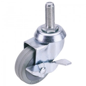 Swivel Bolt Fixing Rubber Castor with Brake, 75mm Diameter, S.W.L. 70kg Swivel Bolt Fixing Rubber Castor with Brake, 75mm Diameter, S.W.L. 70kg