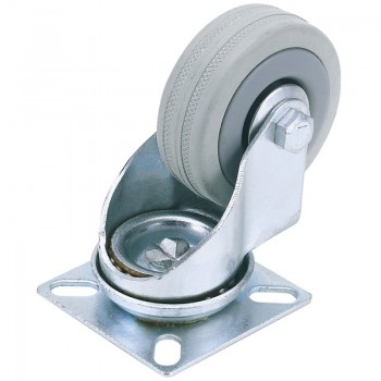 Swivel Plate Fixing Rubber Castor, 100mm Diameter, S.W.L. 80kg Swivel Plate Fixing Rubber Castor, 100mm Diameter, S.W.L. 80kg