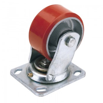 Swivel Plate Fixing Heavy Duty Polyurethane Wheel, 200mm Diameter, S.W.L. 500kg Swivel Plate Fixing Heavy Duty Polyurethane Wheel, 200mm Diameter, S.W.L. 500kg