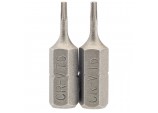 Draper TX-STAR® Insert Bit, 1/4” Hex, 25mm Long, T6 (Pack of 2)