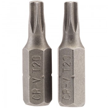 Draper TX-STAR® Insert Bit, 1/4” Hex, 25mm Long, T20 (Pack of 2) Draper TX-STAR® Insert Bit, 1/4” Hex, 25mm Long, T20 (Pack of 2)