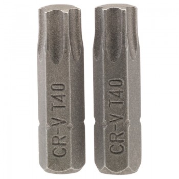 Draper TX-STAR® Insert Bit, 1/4” Hex, 25mm Long, T40 (Pack of 2) Draper TX-STAR® Insert Bit, 1/4” Hex, 25mm Long, T40 (Pack of 2)