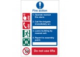 Fire Action Procedure&rsquo; Mandatory Sign, 200 x 300mm, Design 1