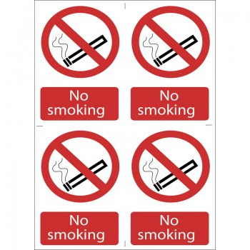 No Smoking&rsquo; Prohibition Sign (Pack of 4)