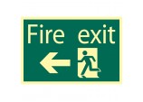 Glow In The Dark &rsquo;Fire Exit Arrow Left&rsquo; Safety Sign