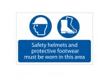 Safety Helmets And Protective Footwear Must Be Worn