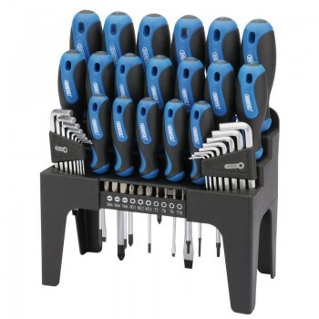 Soft Grip Screwdriver, Hex. Key and Bit Set (44 Piece)