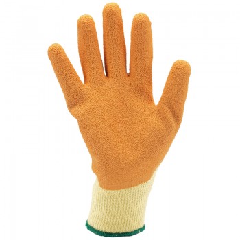 Heavy Duty Latex Coated Work Gloves, Large, Orange