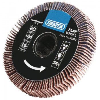 Aluminium Oxide Flap Wheel, 10 x 60mm, 80 Grit Aluminium Oxide Flap Wheel, 10 x 60mm, 80 Grit
