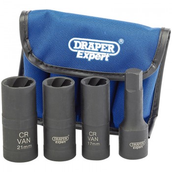 Wheel Nut Double Impact Socket Kit, 1/2” Sq. Dr. (4 Piece) Wheel Nut Double Impact Socket Kit, 1/2” Sq. Dr. (4 Piece)