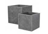 Lazio 38cm Square Planter - Pewter