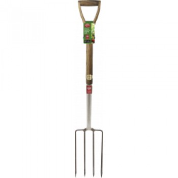 Ash Handle Stainless Steel Digging Fork - Length: 105cm
