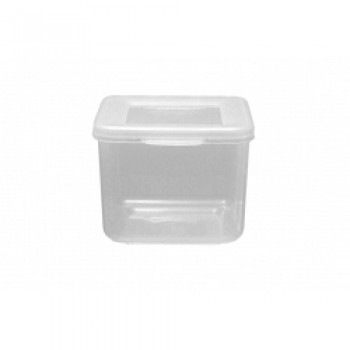 Food Container Square Hinged Lid - 300ml Clear
