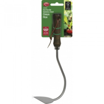 Ash Handle Stainless Steel Onion Hoe