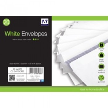 White Gummed Envelopes Pack 25 - 162mm x 229mm