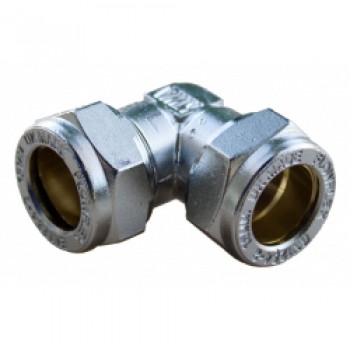 Compression Elbow - 15mm x 15mm Chrome