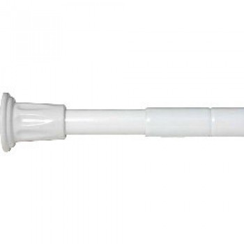 L-Shaped Telescopic Shower Curtain Rod - White